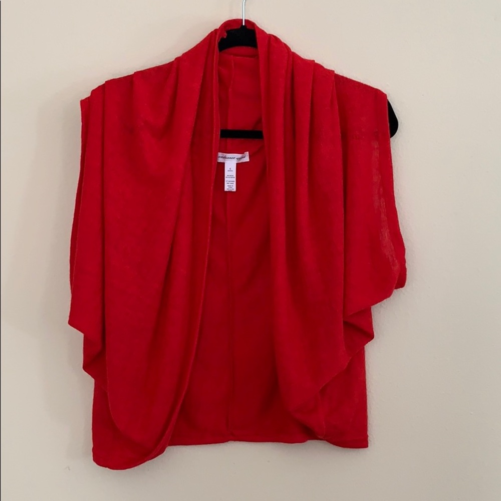 Red Sleeveless Open Cardigan Sweater - Small, NWOT